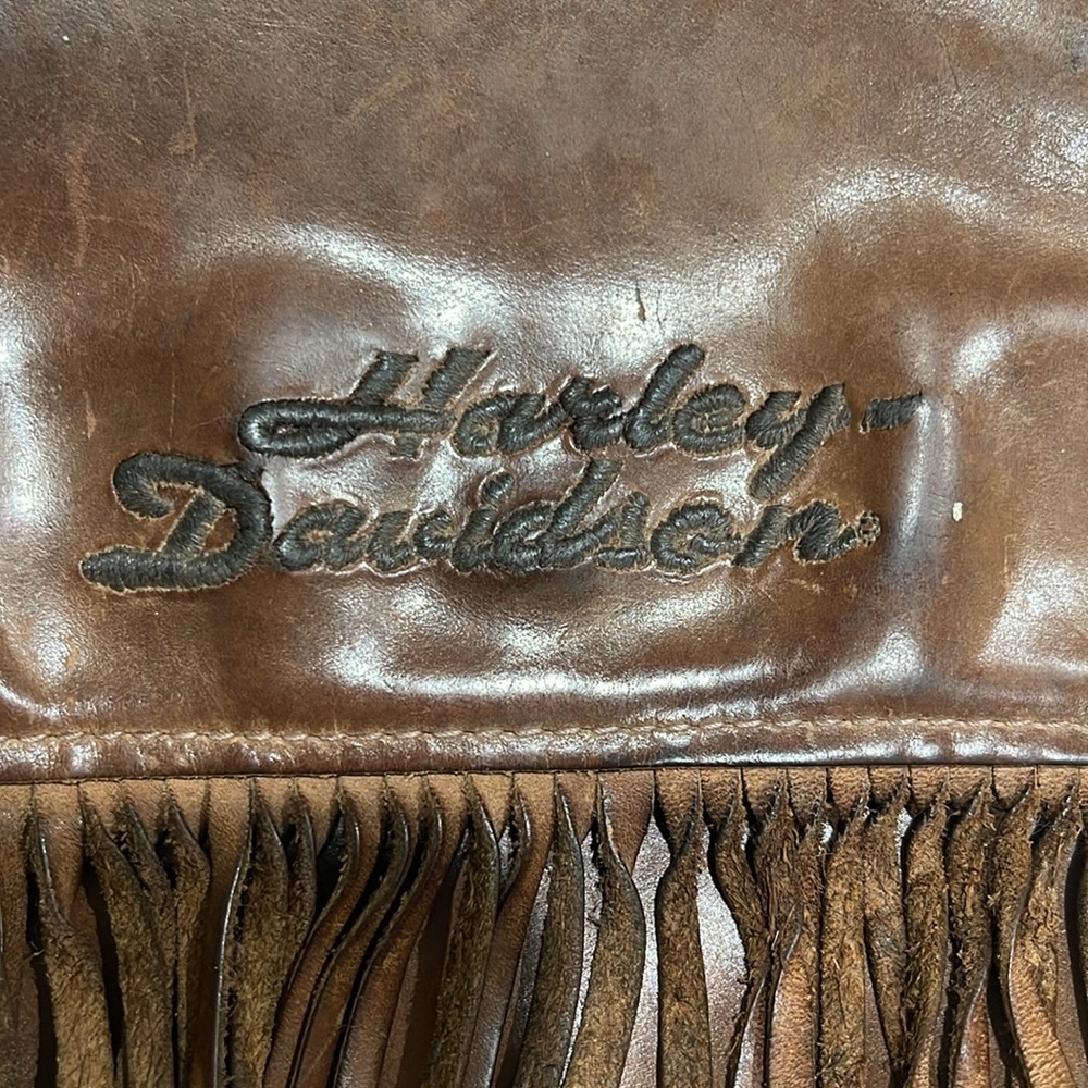 Vintage Harley-Davidson Crossbody Leather Fringed Bag Brown Made in U.S.A. - Picture 2 of 8